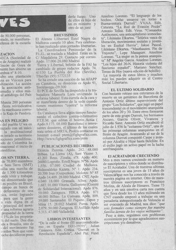 Página del fanzine