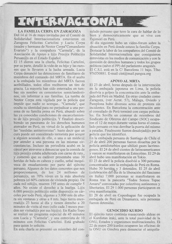 Página del fanzine