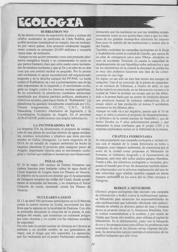Página del fanzine