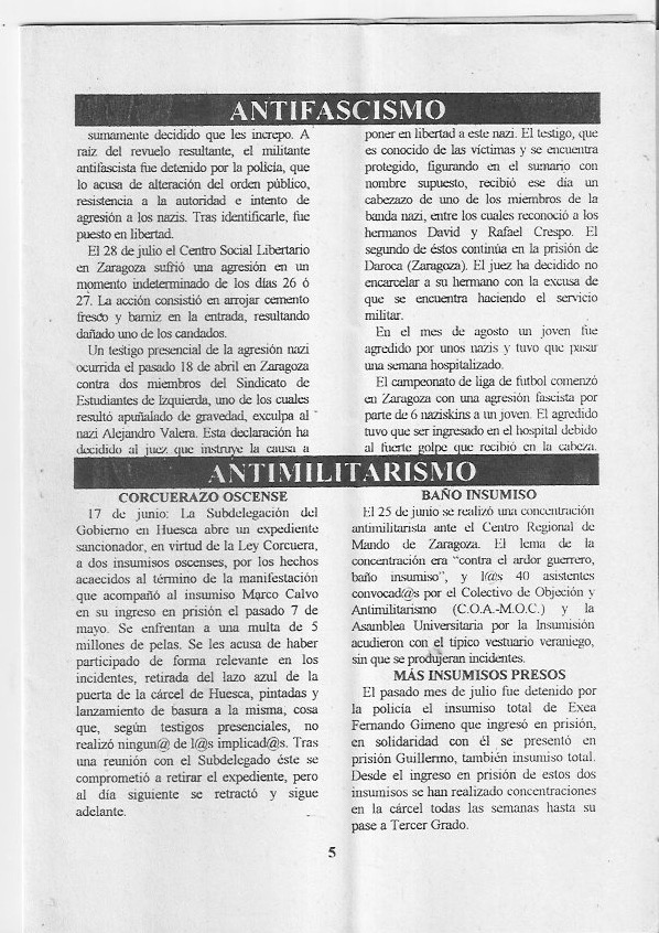 Página del fanzine