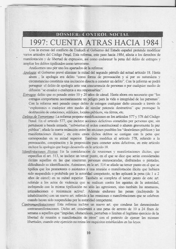 Página del fanzine