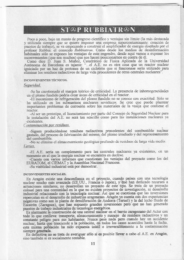 Página del fanzine