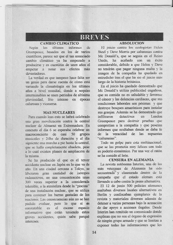 Página del fanzine