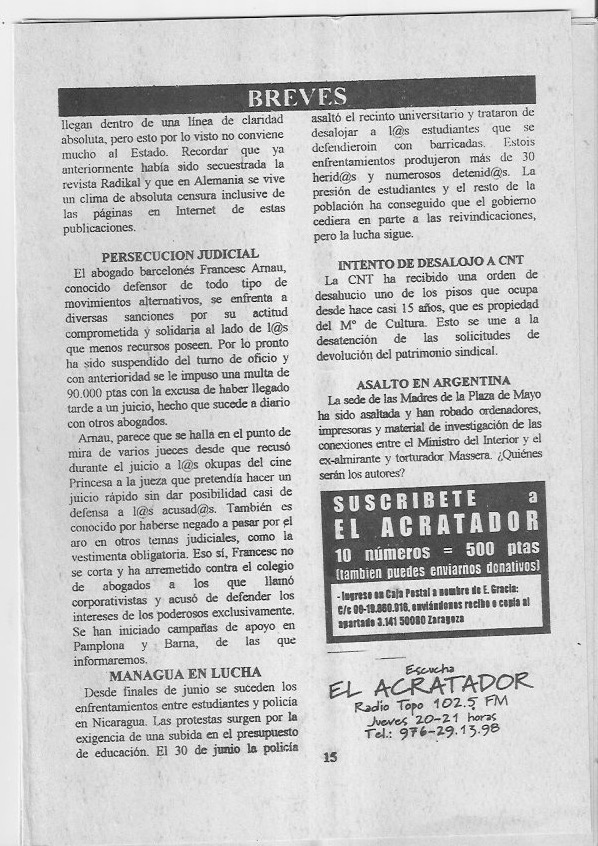 Página del fanzine