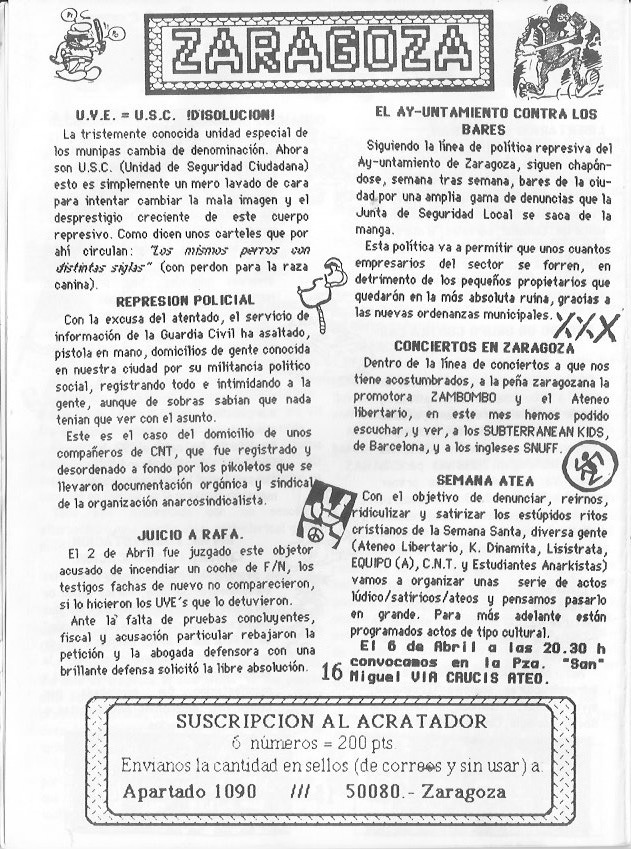 Página del fanzine