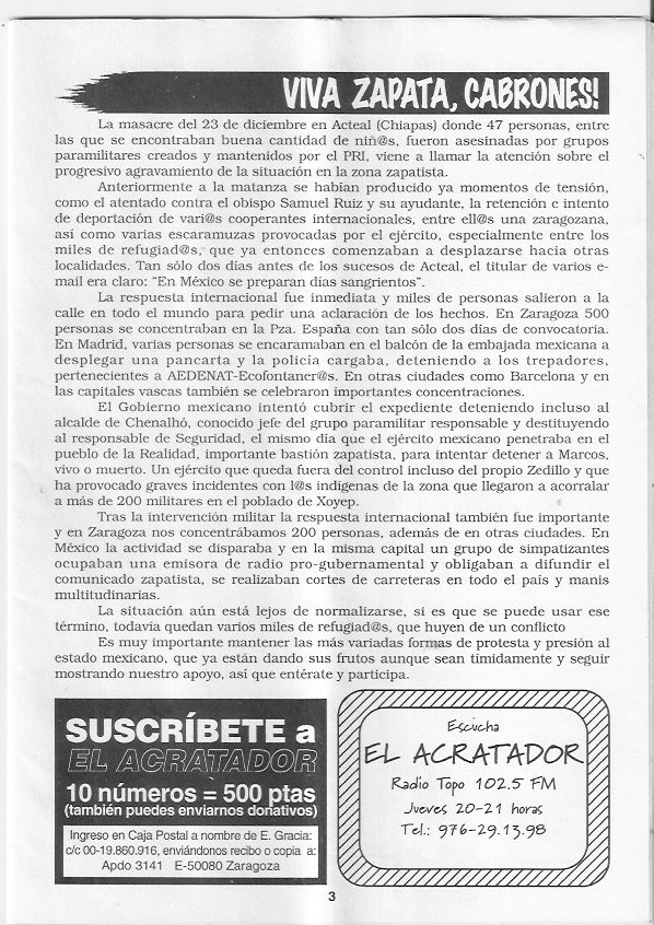 Página del fanzine
