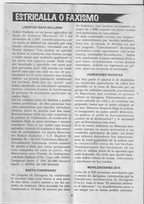 Página del fanzine
