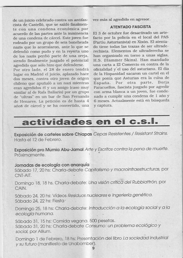 Página del fanzine