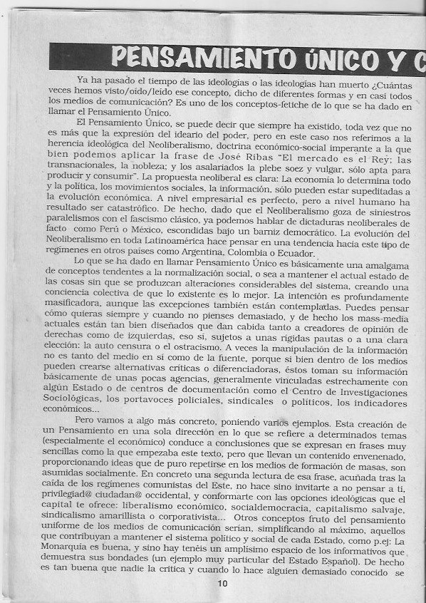 Página del fanzine