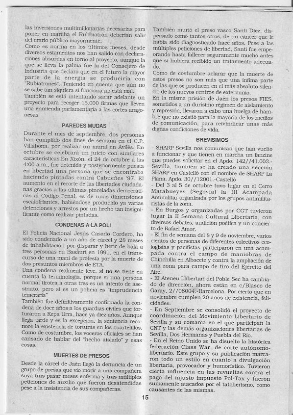 Página del fanzine