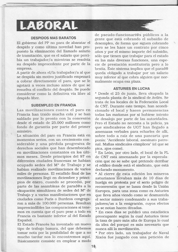 Página del fanzine