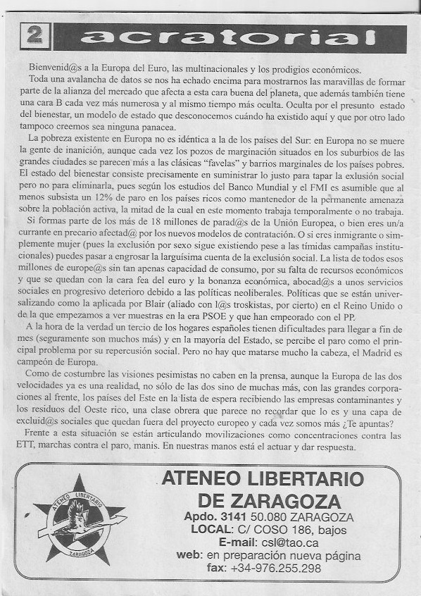 Página del fanzine