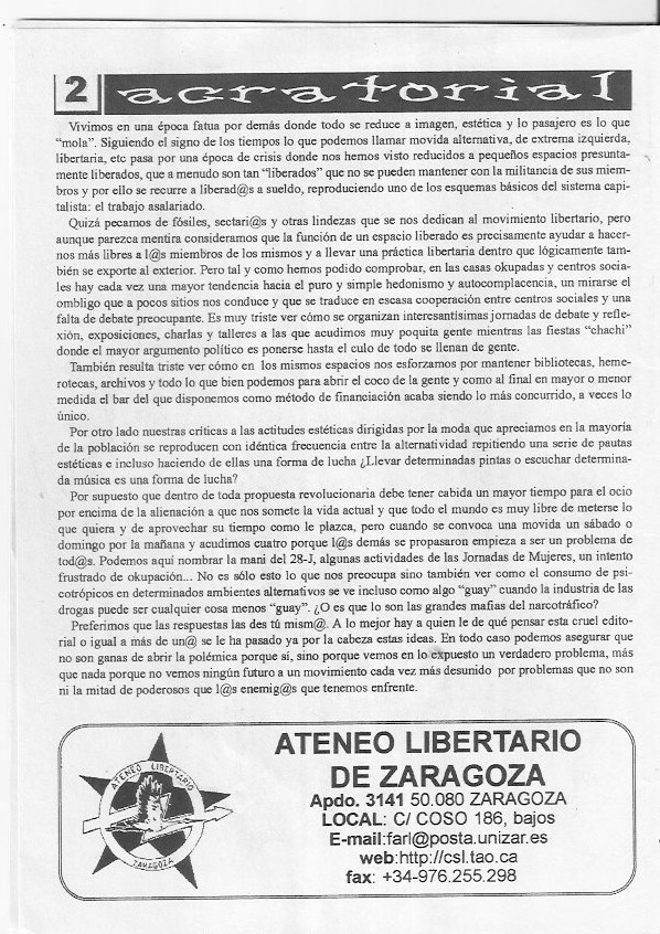 Página del fanzine