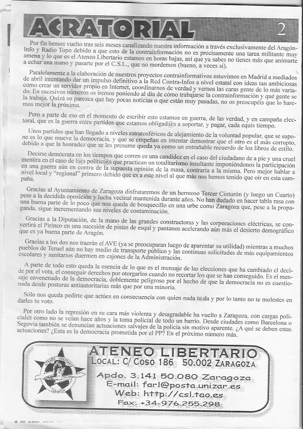 Página del fanzine