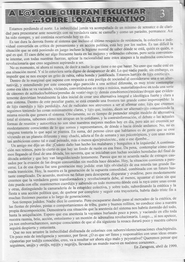 Página del fanzine