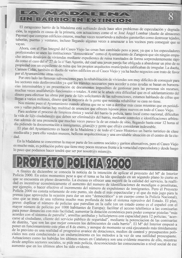 Página del fanzine