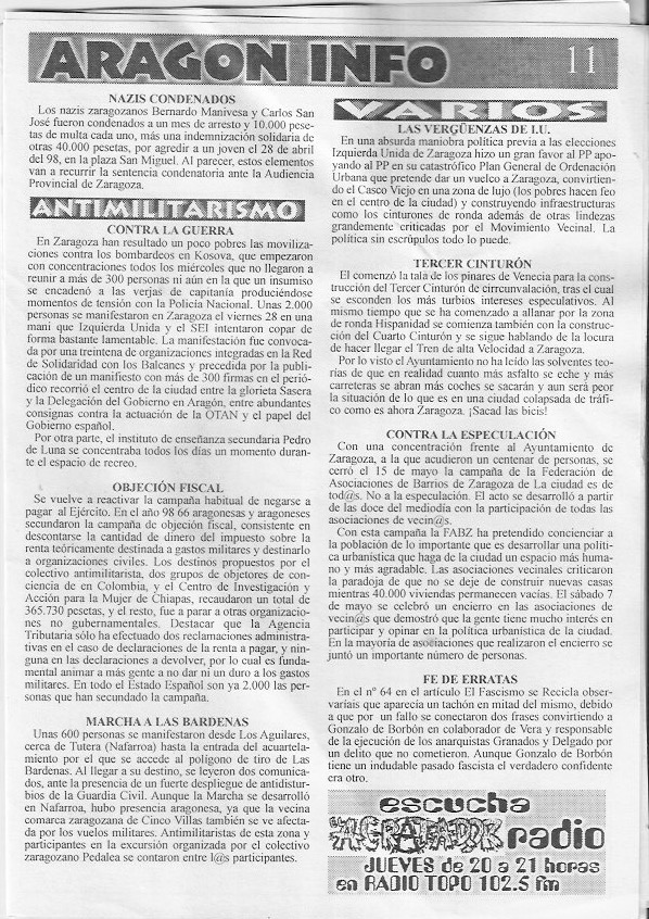 Página del fanzine