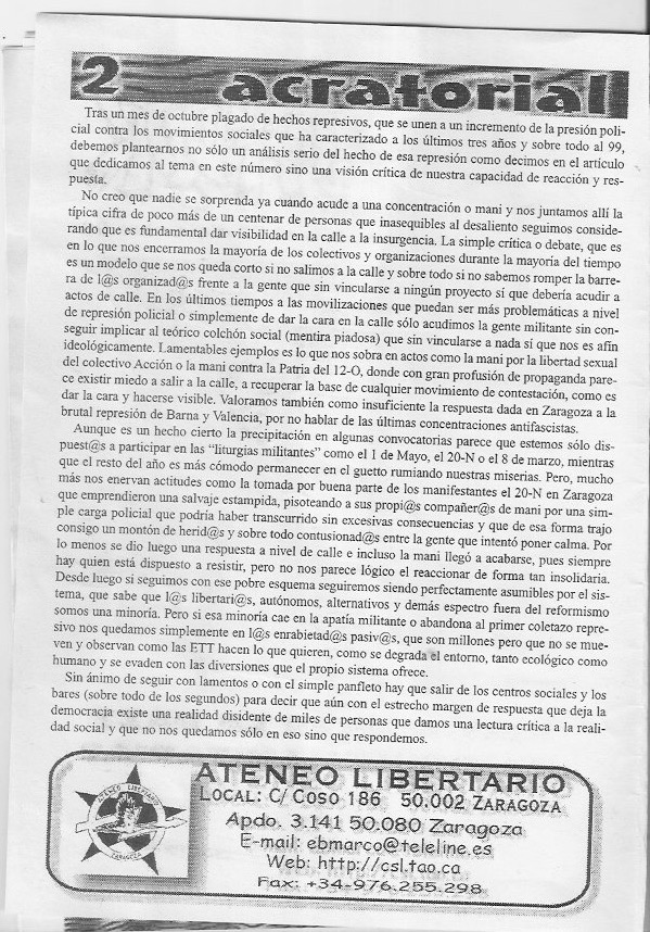 Página del fanzine