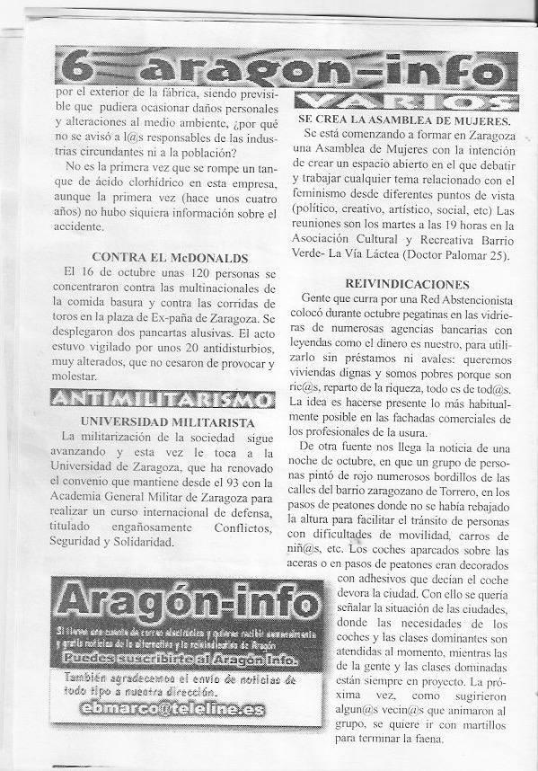 Página del fanzine