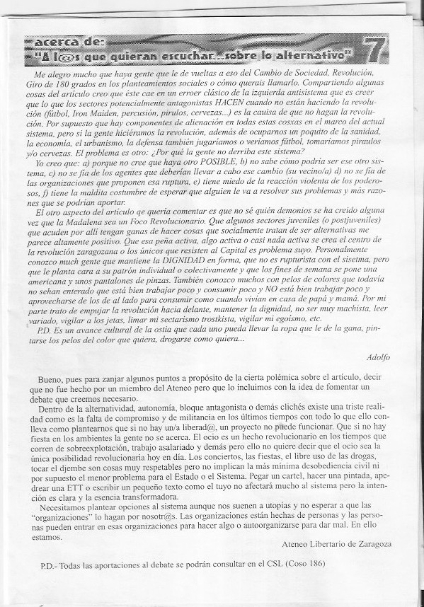 Página del fanzine