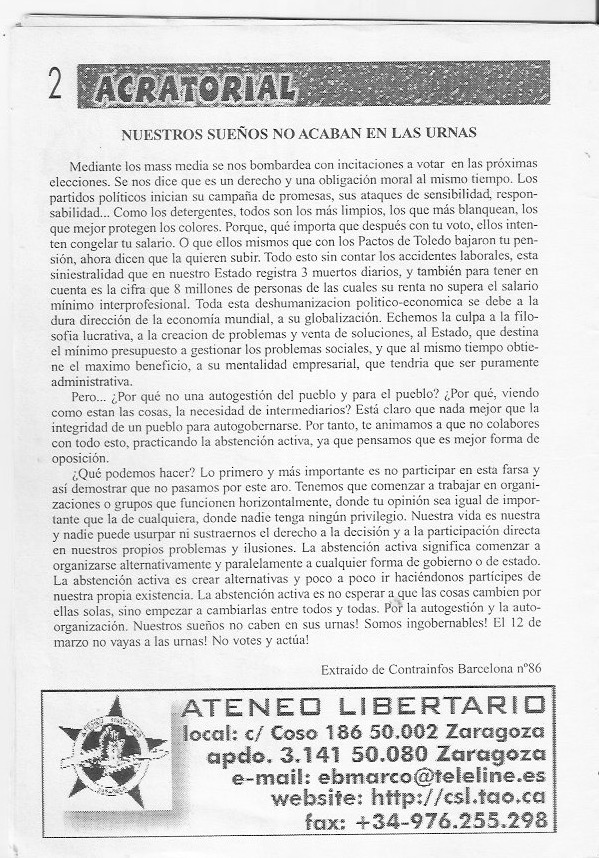 Página del fanzine