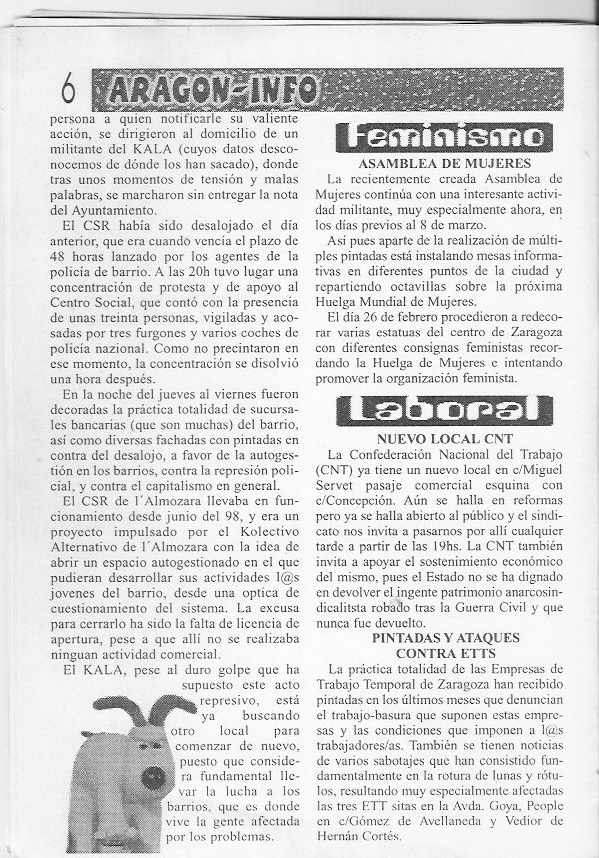Página del fanzine