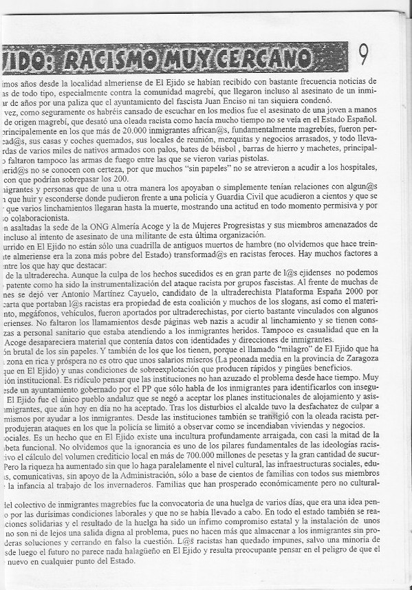 Página del fanzine
