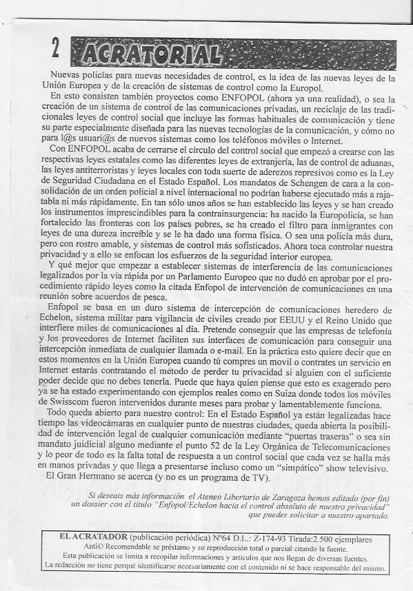 Página del fanzine