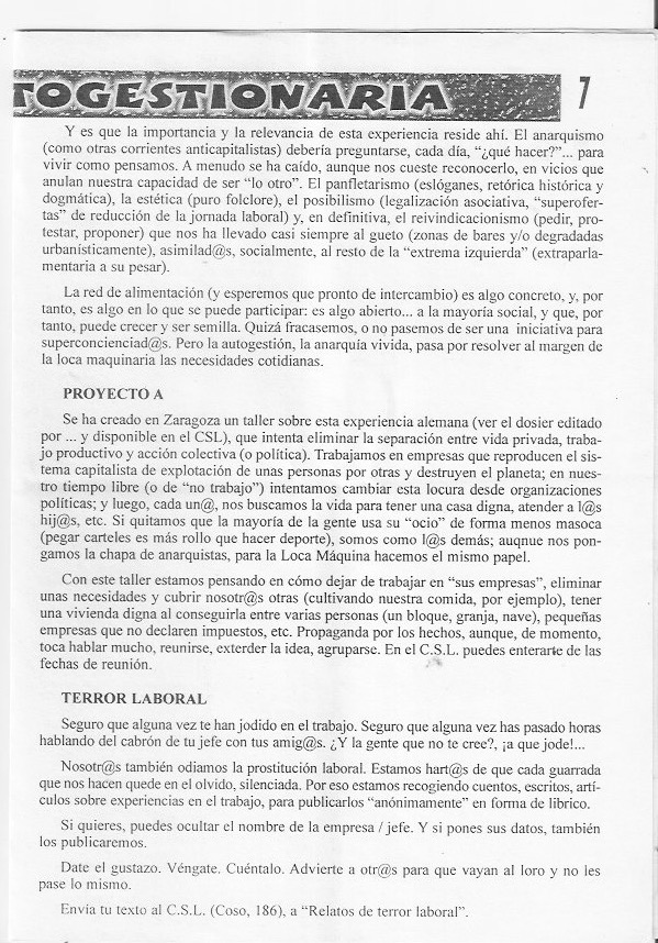 Página del fanzine