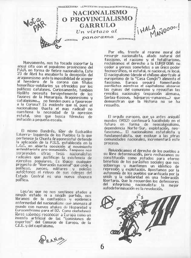 Página del fanzine