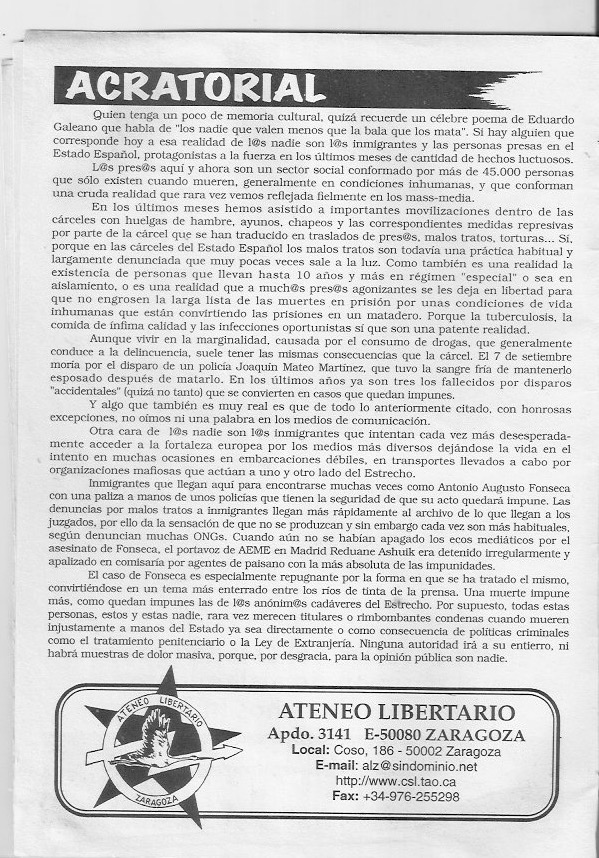 Página del fanzine