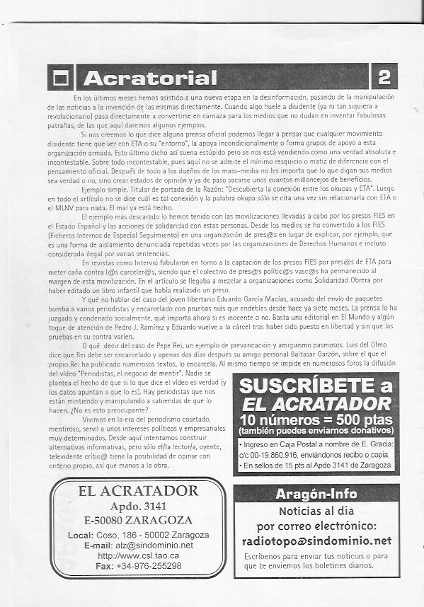 Página del fanzine
