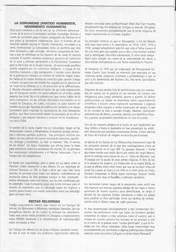 Página del fanzine