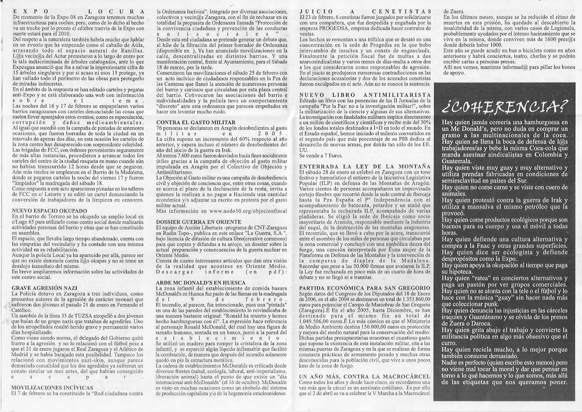 Página del fanzine