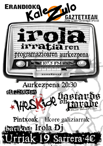 Cartel presentacion programacion Irola Irratia