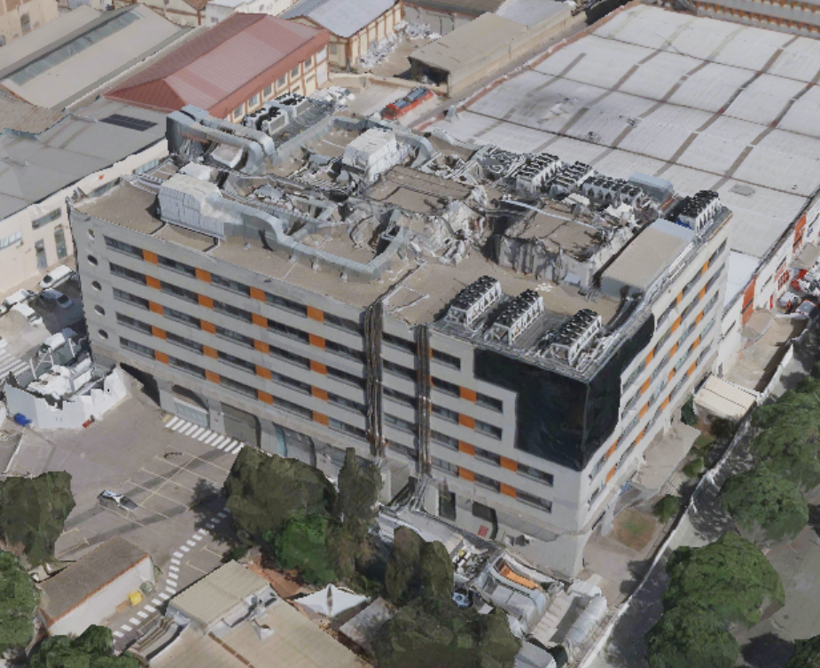 imatge en 3D de l&rsquo;edifici equinix-ba1, una de les ubicacions del CATNIX