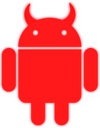 android logo with devil horns
