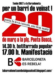 20 març Mani: Tenim dret a la Barceloneta