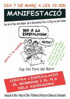 Manifestació el dia 7 de març a La Barceloneta