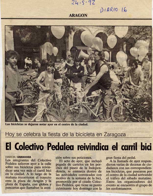 Colectivo Pedalea reivindica el carril bici