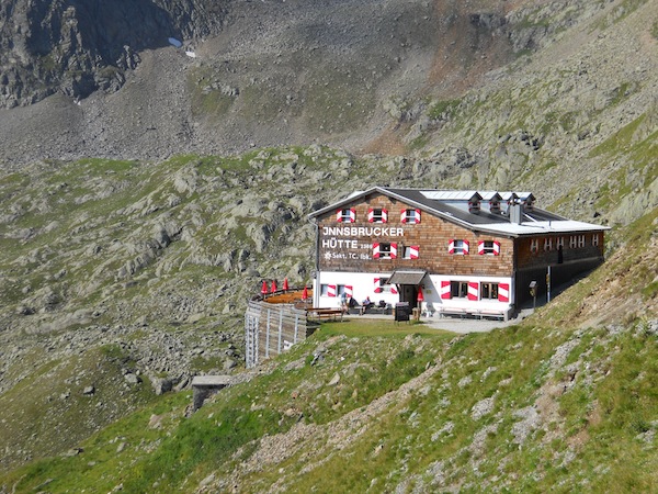El refugi, Innsbrucker Hütte.
